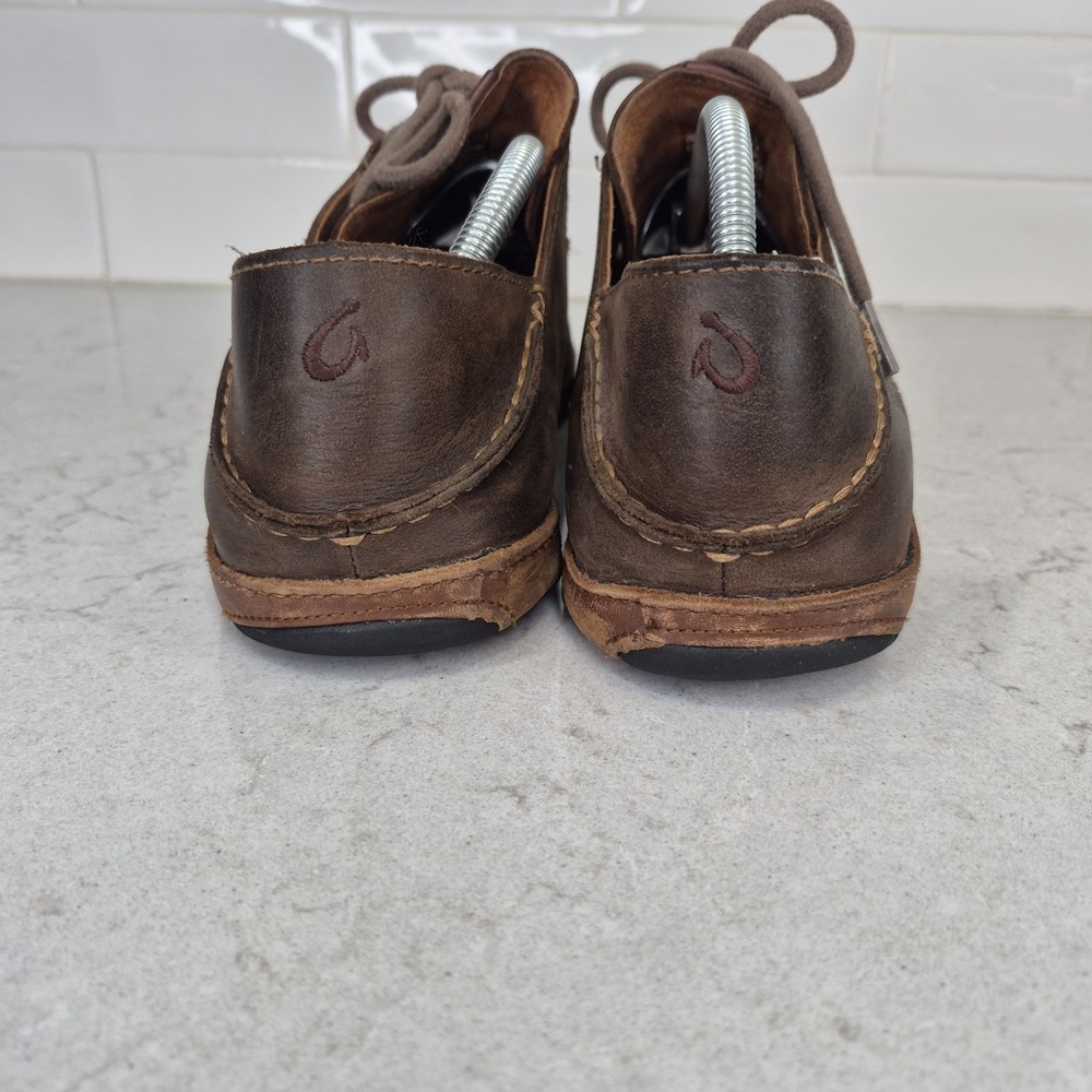 Olukai Shoes Ohana Lace Up Nubuck Men's Size 10.5‎ Slip On Brown - Picture 5 of 13